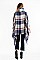 Pack of 6 Pcs Assorted Color Plaid Pattern Poncho