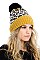 A DOZEN LEOPARD POMPOM BEANIES