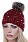 Pack of 12 Multi Bead Pompom Crochet Beanies