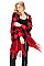 FANCY PLAID PATTERN TASSEL PONCHO
