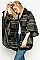 Hooded Plaid Pattern Poncho