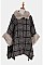 Stylish Faux Fur Collar Plaid Pattern Cardigan FM-AO6042