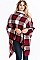 Trendy Plaid Pattern Poncho