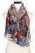Pack of (12 Pieces) Assorted Color Trendy Leaves Print Scarves FM-JCS8002