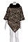 Stylish Fur Collar Poncho FM-AO6081