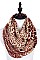 Pack of (12 Pieces) Assorted Color Trendy Animal Print Infinity Scarves FM-FTZISF256