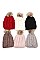 Sassy Sequin Accent Pompom Fur Lined Beanies FM-HT736