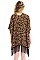 Snug Animal Print Tassel Kimono FM-KSF219