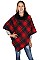 Stylish Multi Tone Plaid Poncho FM-AO6084