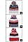 Pack of 12 Multi Tone Pom Pom Crochet Beanies