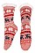 Pack of (12 Pairs) Slipper Socks Reindeer Patterns Assorted Colors FM-SO468