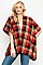 Fashion Plaid Pattern Poncho