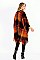 Pack of 6 Pcs Assorted Color Plaid Fringe Poncho