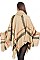 PACK OF (12 Pieces) ASSORTED COLOR Button Accent Plaid Pattern Poncho FM-BSF60009D