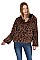 Fashionable Soft Fur Leopard Hooded Cardigan FM-AV295