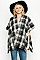 Fashion Plaid Pattern Poncho