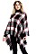 Trendy Plaid Pattern Poncho