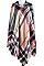 Pack of (6pieces) Classy Plaid Hooded Poncho FM-PC7422