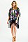 Stylish Palm Print Tassel Kimono FM-KSF213
