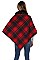 Stylish Multi Tone Plaid Poncho FM-AO6084