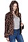 Fashionable Soft Fur Leopard Hooded Cardigan FM-AV295