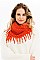 Pack of 12 Pcs Assorted Color Fringe Infinity Scarves