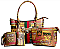 4-in-1  Graffiti Bee Stripe ACCENT Satchel Bag Value Set