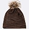Raccoon PomPom Cotton Slouchy Beanie LA-EXP1001
