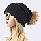Raccoon PomPom Cotton Slouchy Beanie LA-EXP1001