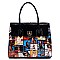 CELEBRITY PADLOCK MAGAZINE PICTURE TOTE-SATCHEL