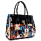 CELEBRITY PADLOCK MAGAZINE PICTURE TOTE-SATCHEL