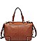 STYLISH FAUX LEATHER BROADWAY SATCHEL BAG JY10427CML