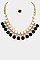 LAYERED BALL STONE BIB NECKLACE SET