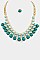 LAYERED BALL STONE BIB NECKLACE SET