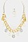 CHARMS IN LAYERED CHAINS AND PEARLS NECKLACE SET