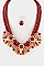 3-Floral Acrylic in Twisted Rope Necklace Set