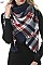 Multi Tone Plaid Over Sized Blanket Scarves Shawls