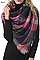 Over Sized Multi Tone Plaid Blanket Scarves Shawls