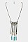 Gemstones Drop in Tribal Pendant Chain Necklace Set