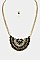 2-Tone Stacked Gemstones Chain Necklace Set
