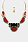 Acrylic Stone Floral Bib Necklace Set