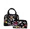 2 in 1 Flower Small Size Satchel & Wallet Set