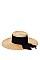 CHIC BOATER HAT WITH BLACK BOW