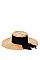 CHIC BOATER HAT WITH BLACK BOW