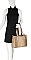 2 IN 1CROCODILE TOTE BAG WITH TASSELED CLUTCH