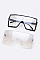 Pack of 12 Square Oversize Clear Lens Optical Glasses