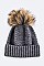 Chic Raccoon Fur Pom Pom Beanie