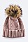 Chic Raccoon Fur Pom Pom Beanie