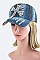 Crystal Cross Embellished Fashion Denim Cap LA-EMH8599