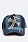 Crystal Cross Embellished Fashion Denim Cap LA-EMH8599